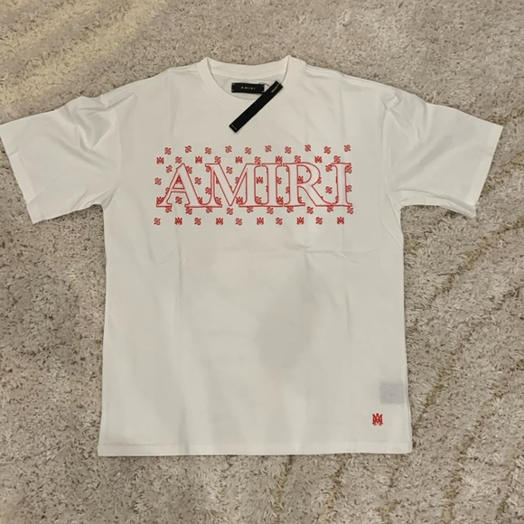 AMIRI Other - Amiri Bandana MA Red Print Logo White T-Shirt Mens Size Large